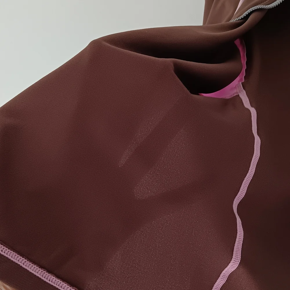 DuckSkinz UV & H2O Armor Long-Sleeved Full ZIp Jacket Brown Pink Medium